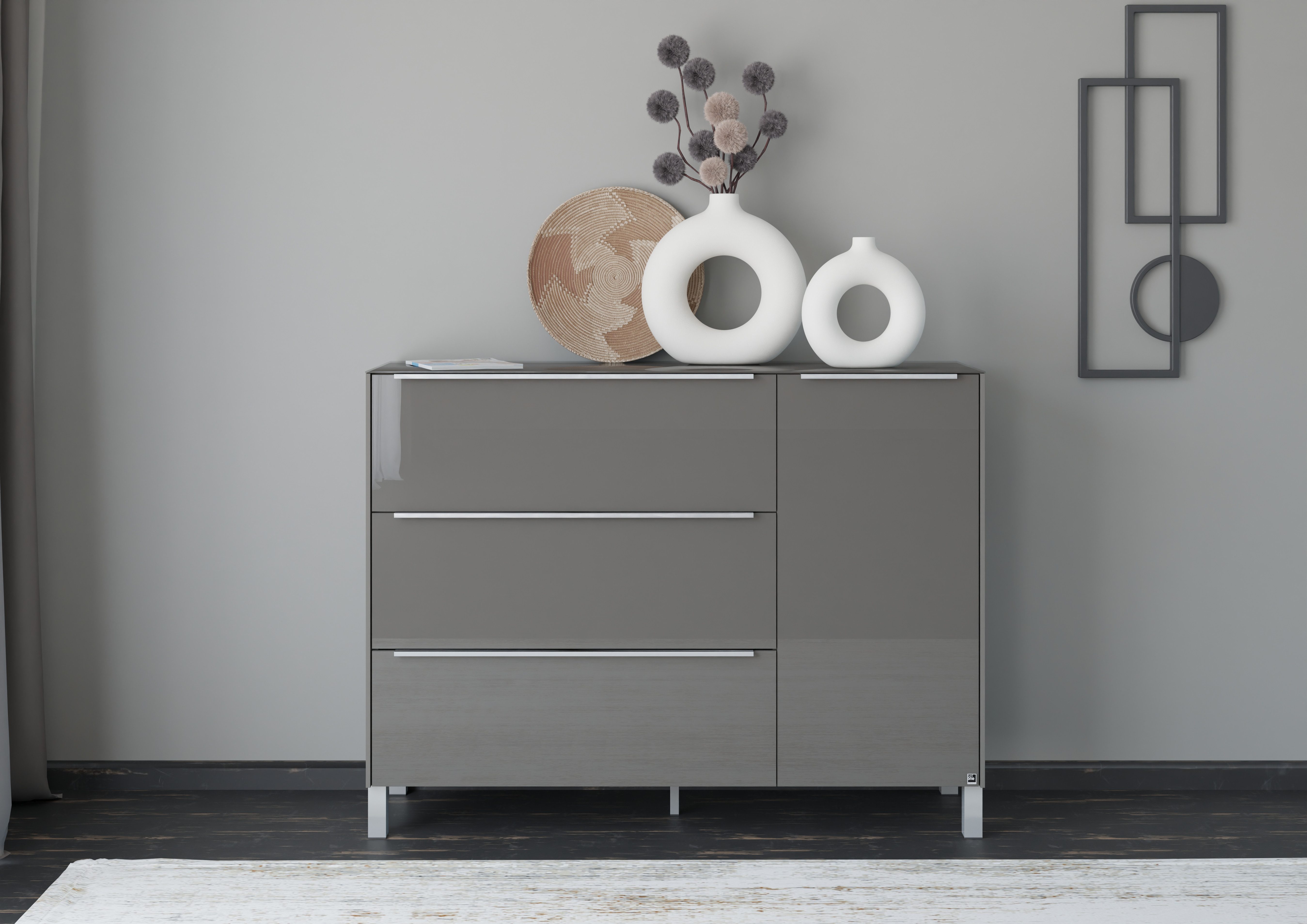 set one by Musterring Sideboard Reno (1 St), Mit Vierkantfuß in diversen Farben, 106 cm Höhe & Farbauswahl