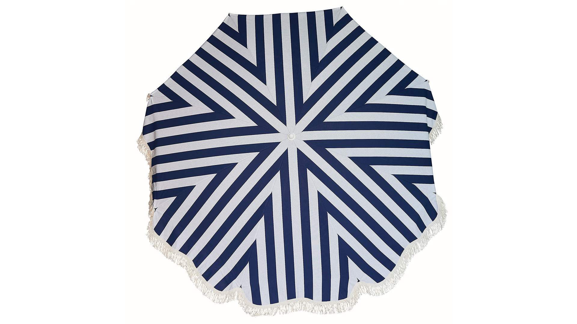 jankurtz Sonnenschirm Retro, Weiß/Blau, mit Knickelement