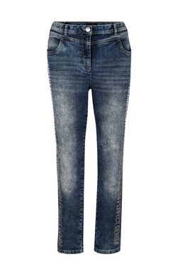 MIAMODA Röhrenjeans Jeans Slim Fit Statement-Print 5-Pocket