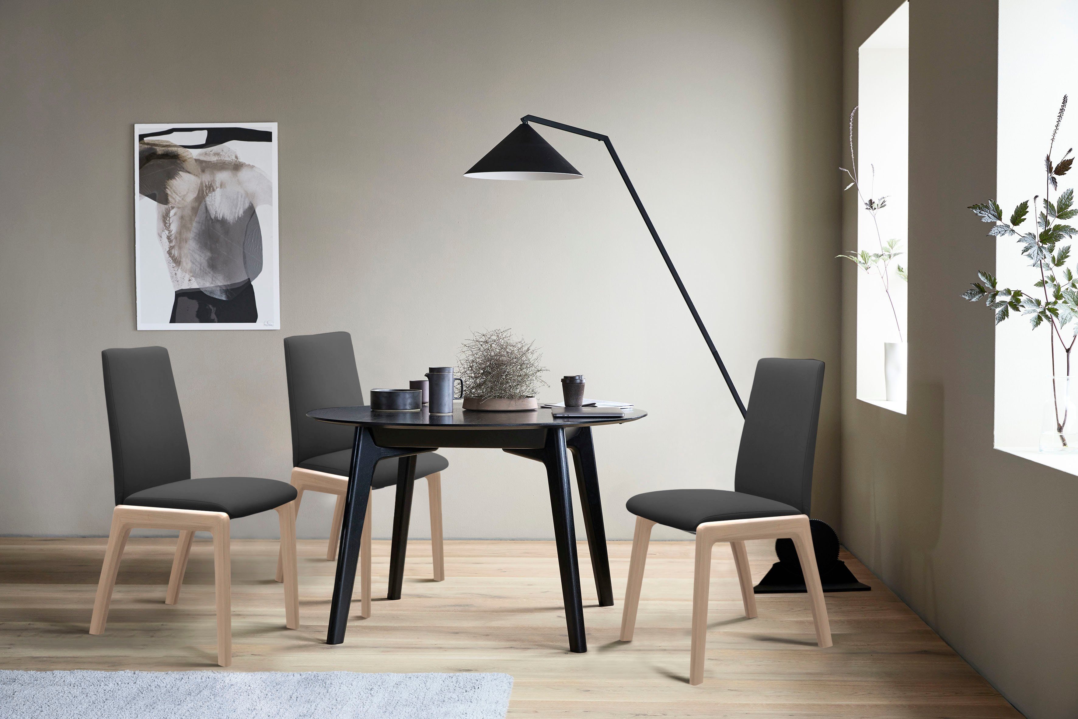 Stressless® Polsterstuhl Laurel, Low Back, Größe M, mit abgerundeten Beinen in Eiche gekalkt