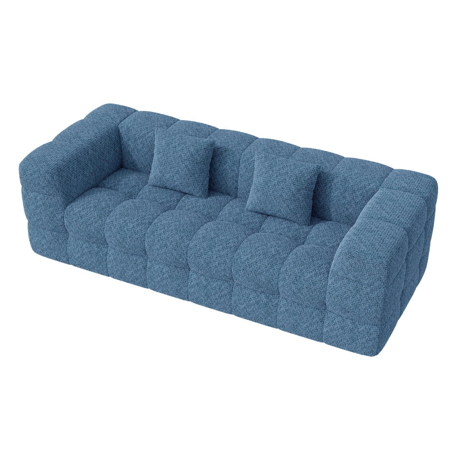 HawthyHome Sofa 2-3 Sitzer – 190 cm Chenille Wohnzimmersofa mit weicher Polsterung, 1 Teile, Modernes Design, keine Montage erforderlich & maximaler Sitzkomfort