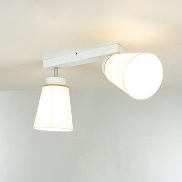 Licht-Erlebnisse Deckenstrahler KIMMIE, ohne Leuchtmittel, Moderne Deckenlampe Weiß Stoffschirm hell Wohnzimmer Flur Lampe
