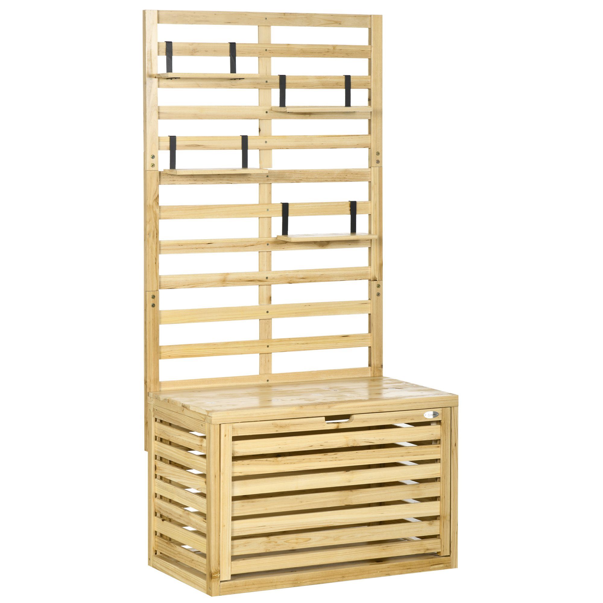 Outsunny Gartenbox Gartentruhe, Kissenbox mit Spalier, günstig online kaufen