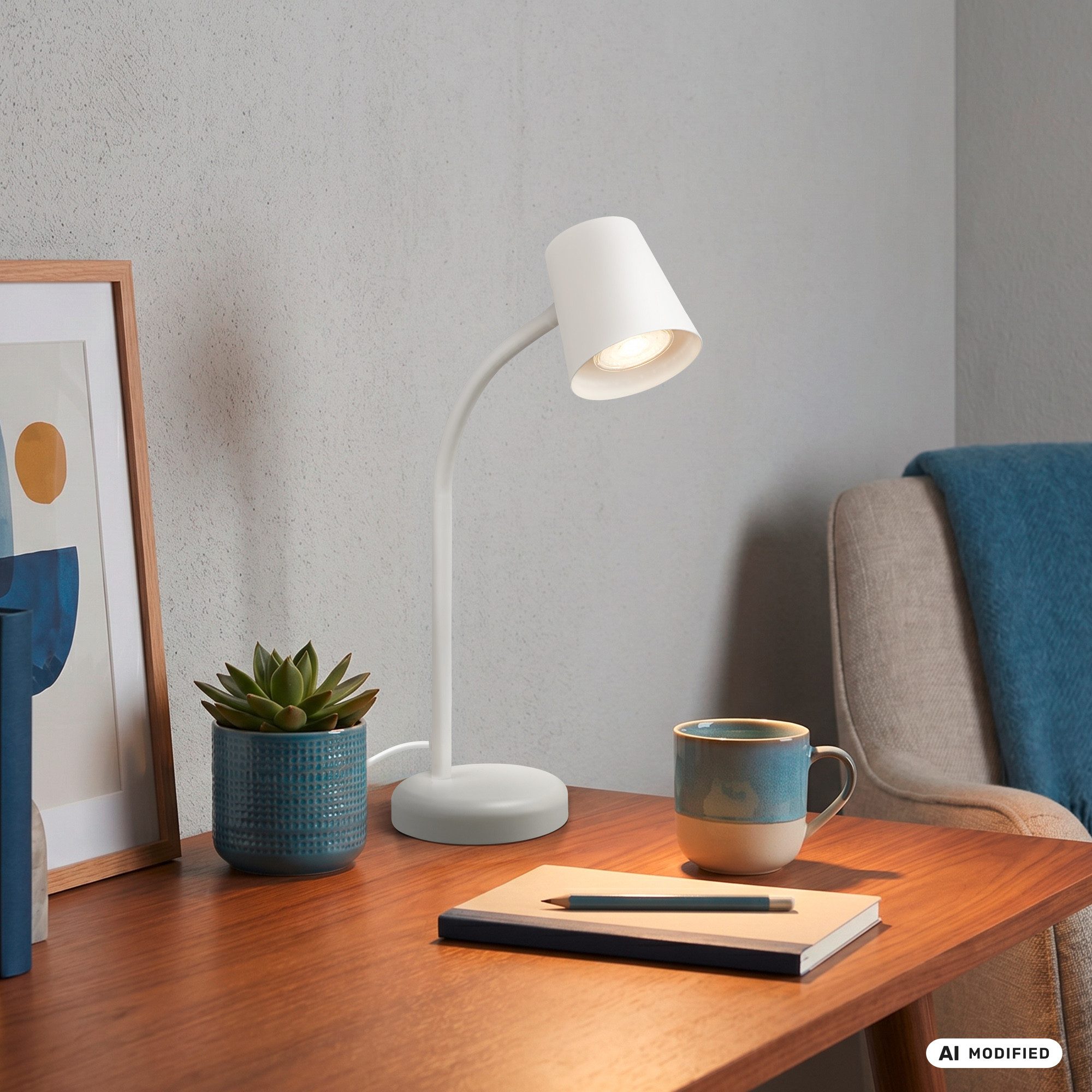 Briloner Leuchten Tischleuchte LED Tischlampe Bürolampe Homeoffice Schreibtischlampe Kinderzimmer, ohne Leuchtmittel, 2700K - Extra - Warmweiß
