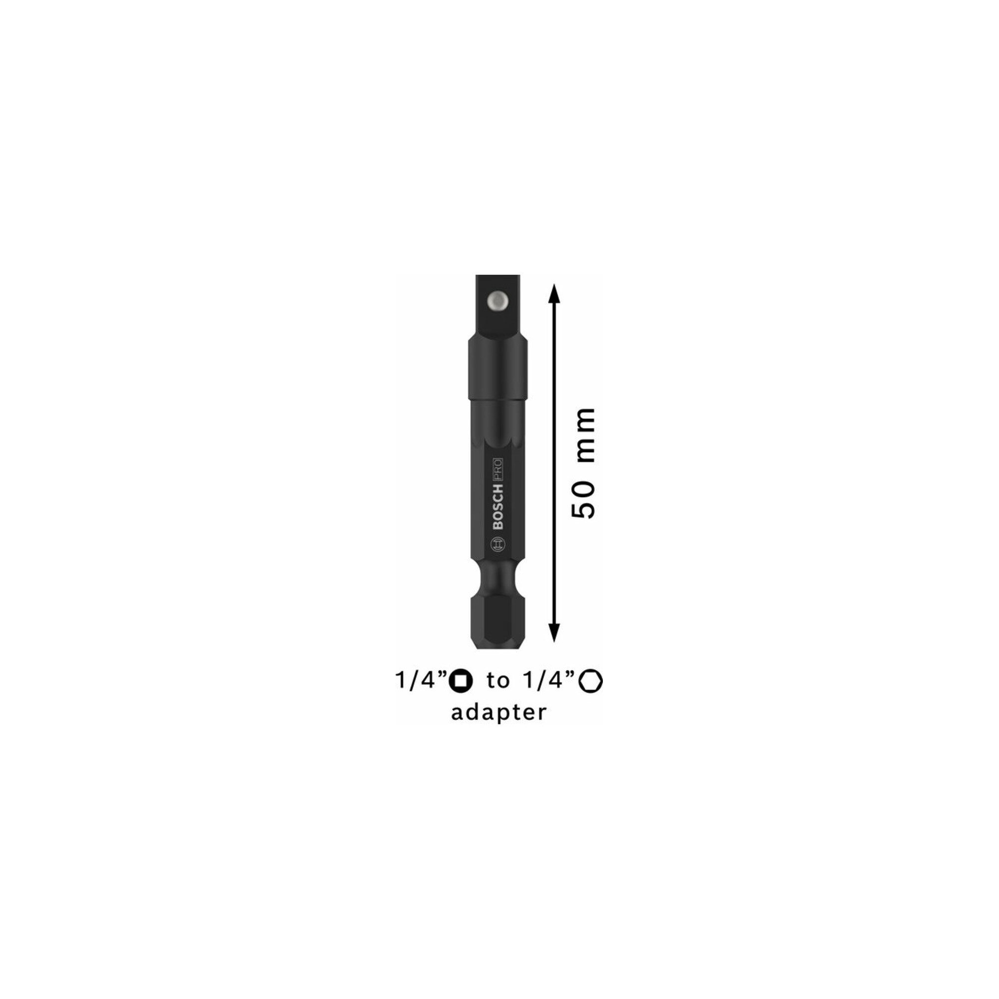 Bosch Professional Verlängerung Bosch PRO Socket Adapter mit Kugelverbindung, 1/4", 50 mm
