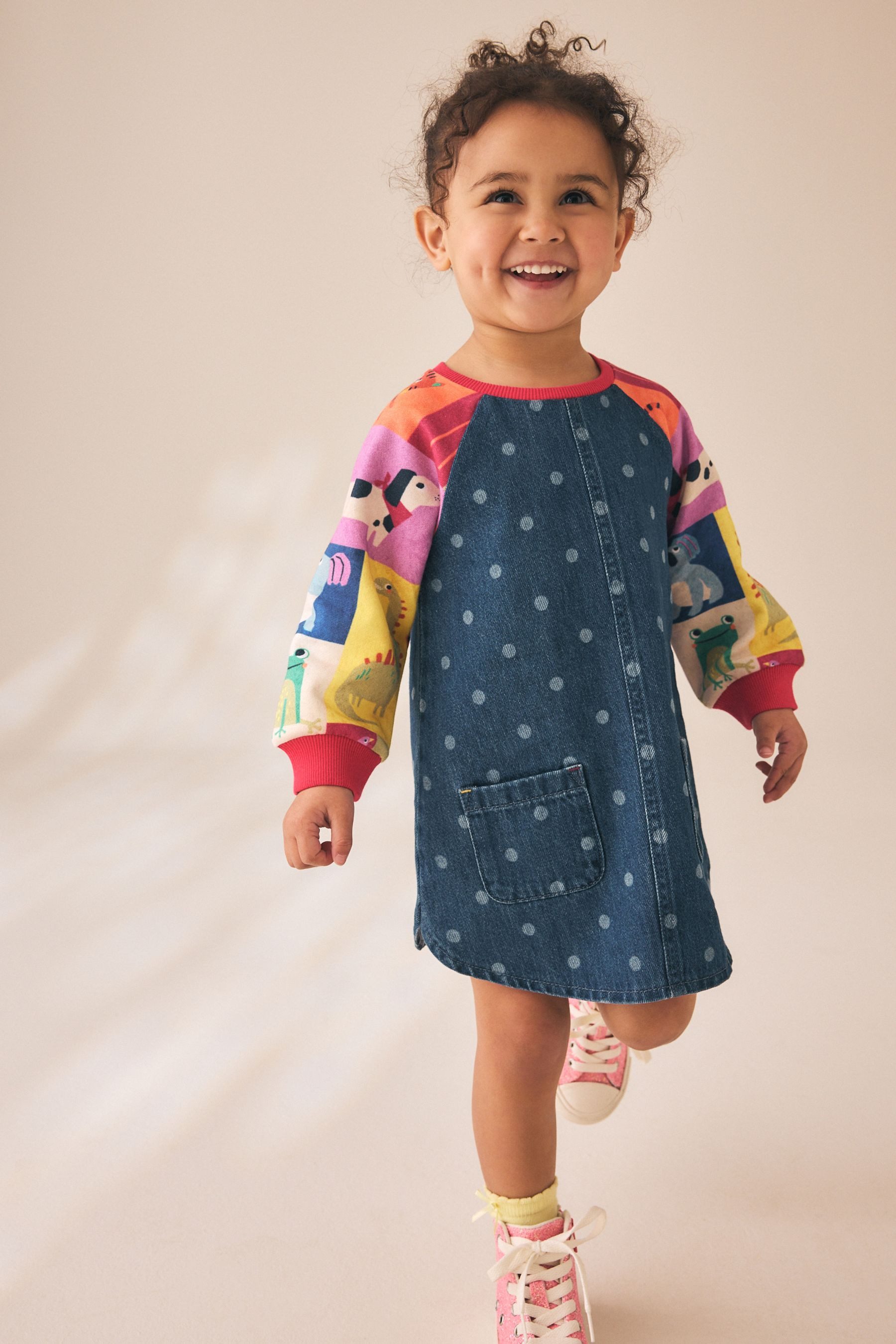 Next Jeanskleid Denim-Kleid mit Raglanärmeln (1-tlg) – Bild 4 von 5