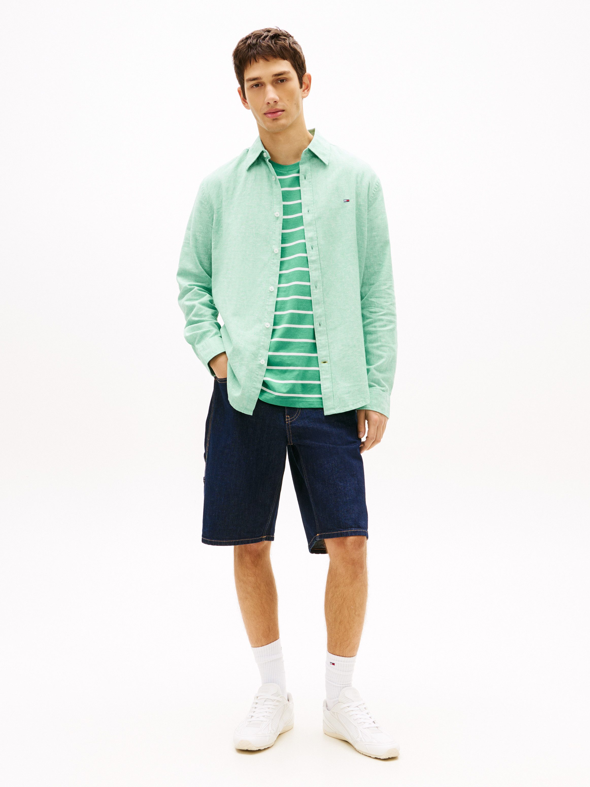 Tommy Jeans Langarmhemd TJM REGULAR FIT LINEN BLEND