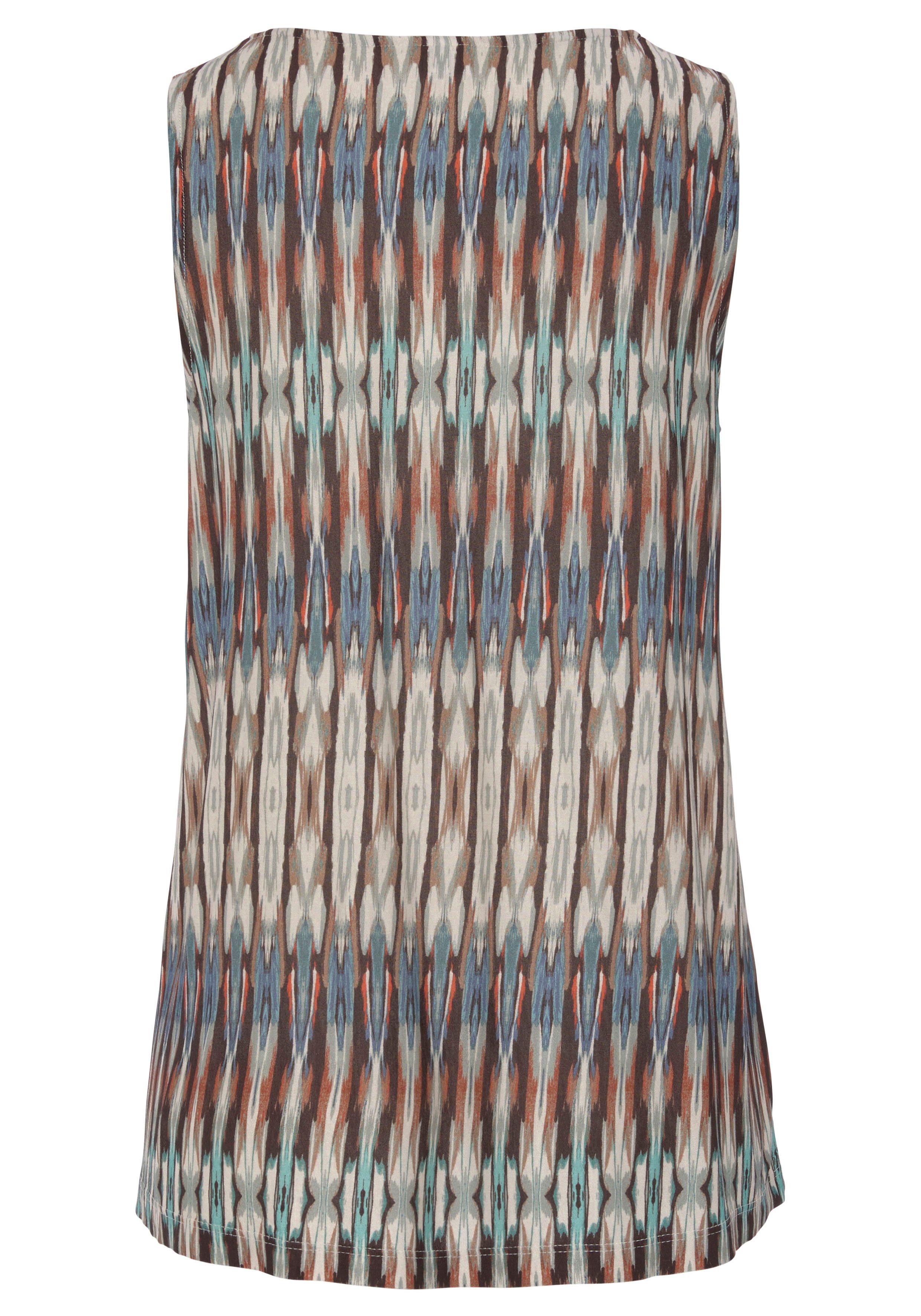 Vivance Trägertop mit Ethnoprint, lockeres Jerseytop mit V-Ausschnitt