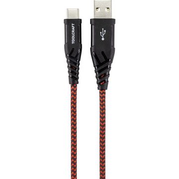 TOOLCRAFT USB 2 Anschlusskabel USB-Kabel, Extrem robuste Geflechtschirmung, beidseitig verwendbarer Stecker