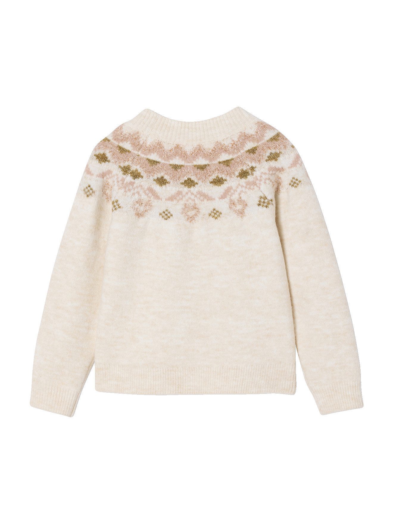vertbaudet Pullunder Mädchen-Pullover mit Jacquard und Glitzerdetails