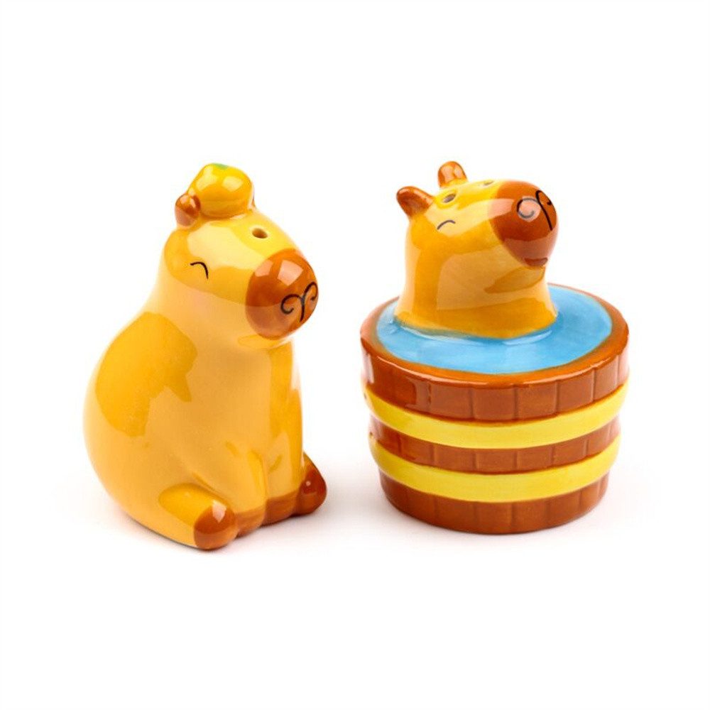 Puckator Salz- / Pfefferstreuer Capybara Wasserschwein, (Set, 2-tlg), Dolomit Schwein