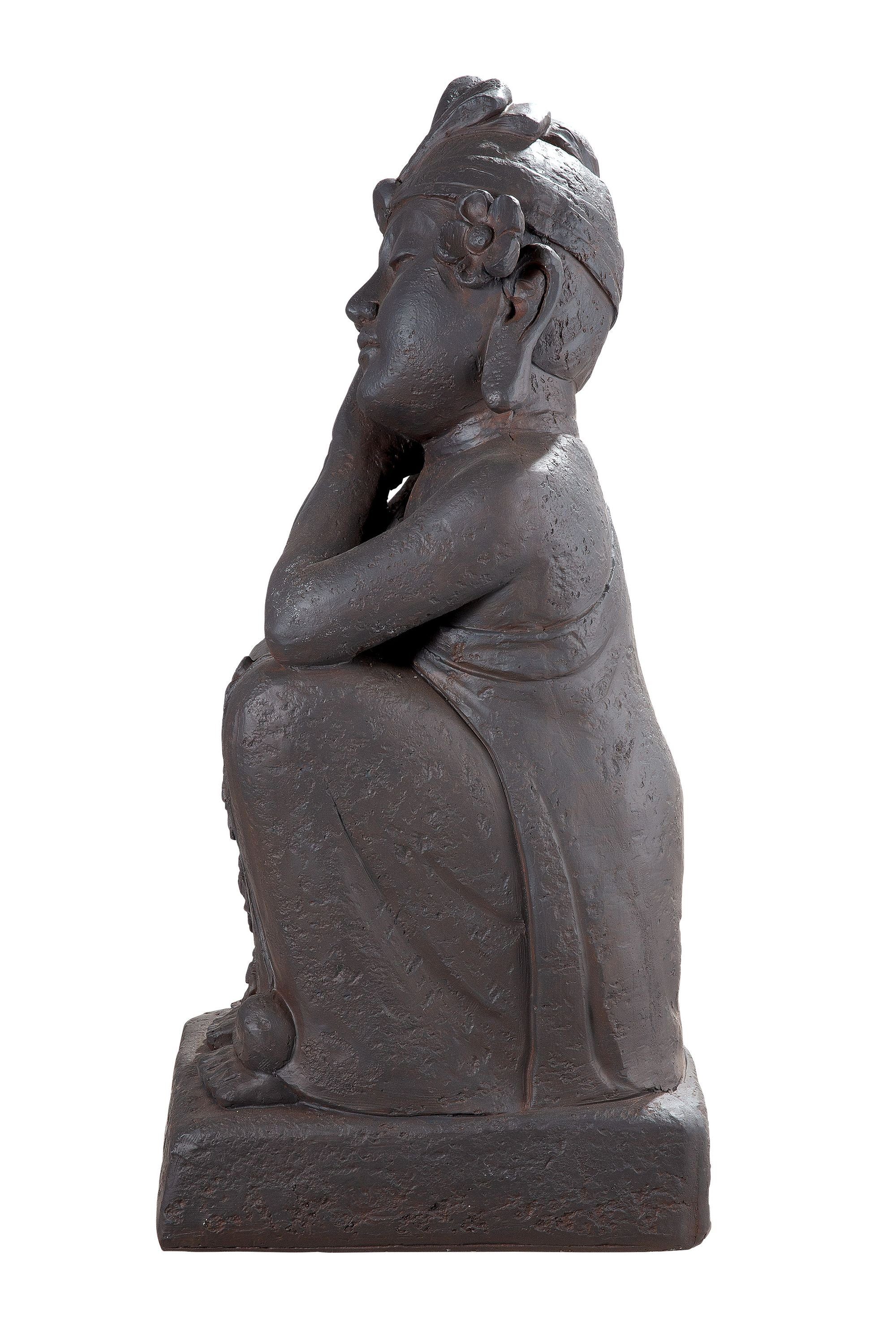 Calma x Buddha GILDE - - Skulptur Dekofigur 35,5cm braun GILDE 71cm B. H.