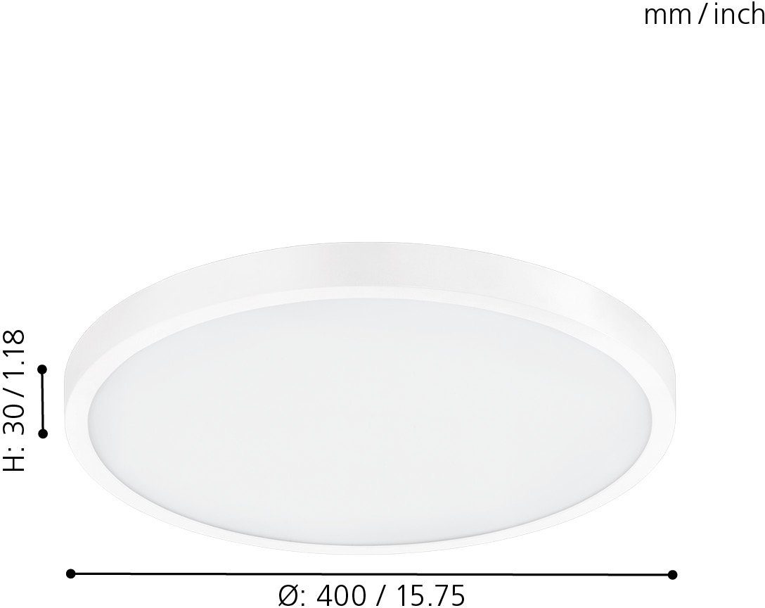 EGLO LED Design, nur integriert, fest FUEVA 40 cm 1, Warmweiß, schlankes 3 Durchmesser Aufbauleuchte cm hoch,