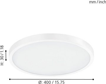 EGLO Aufbauleuchte FUEVA 1, LED fest integriert, Warmweiß, schlankes Design, nur 3 cm hoch, Durchmesser 40 cm