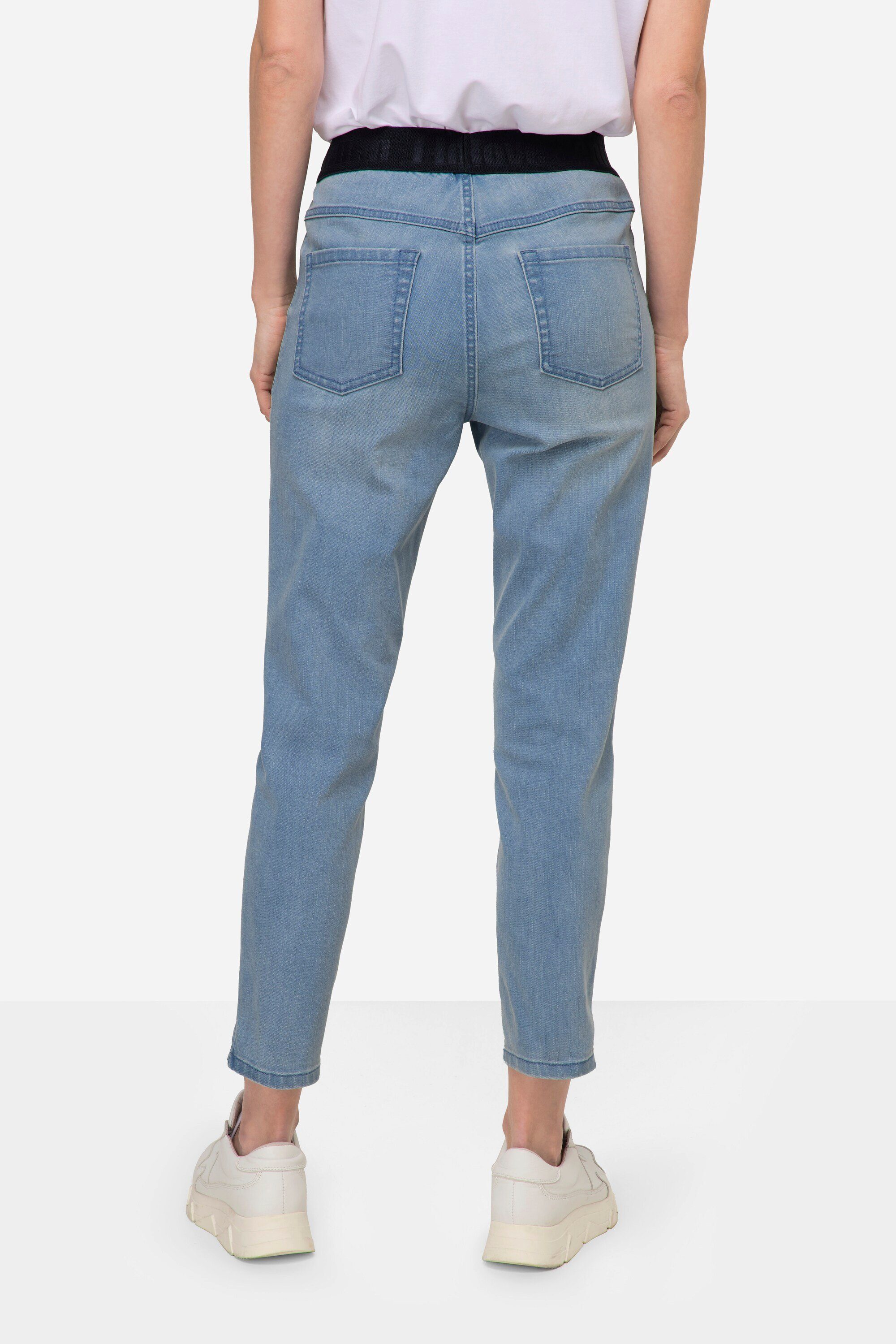 Laurasøn Regular-fit-Jeans Jeans bleached Elastikbund denim Julia Pocket 4