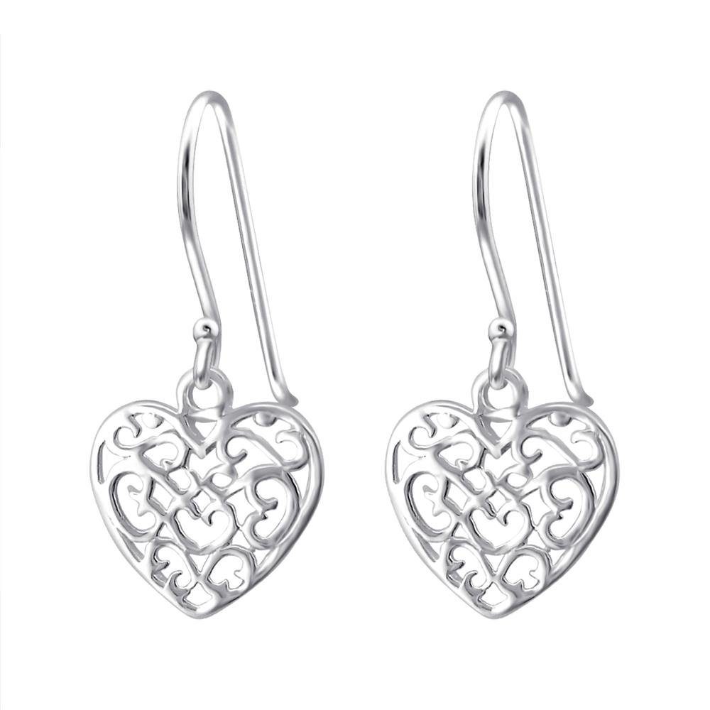 Ohrringe Damen BUNGSA Ohrschmuck 2-tlg), (2 Silber 925 (1 Ohrring-Set verziert Paar Ohrhänger aus Stück),