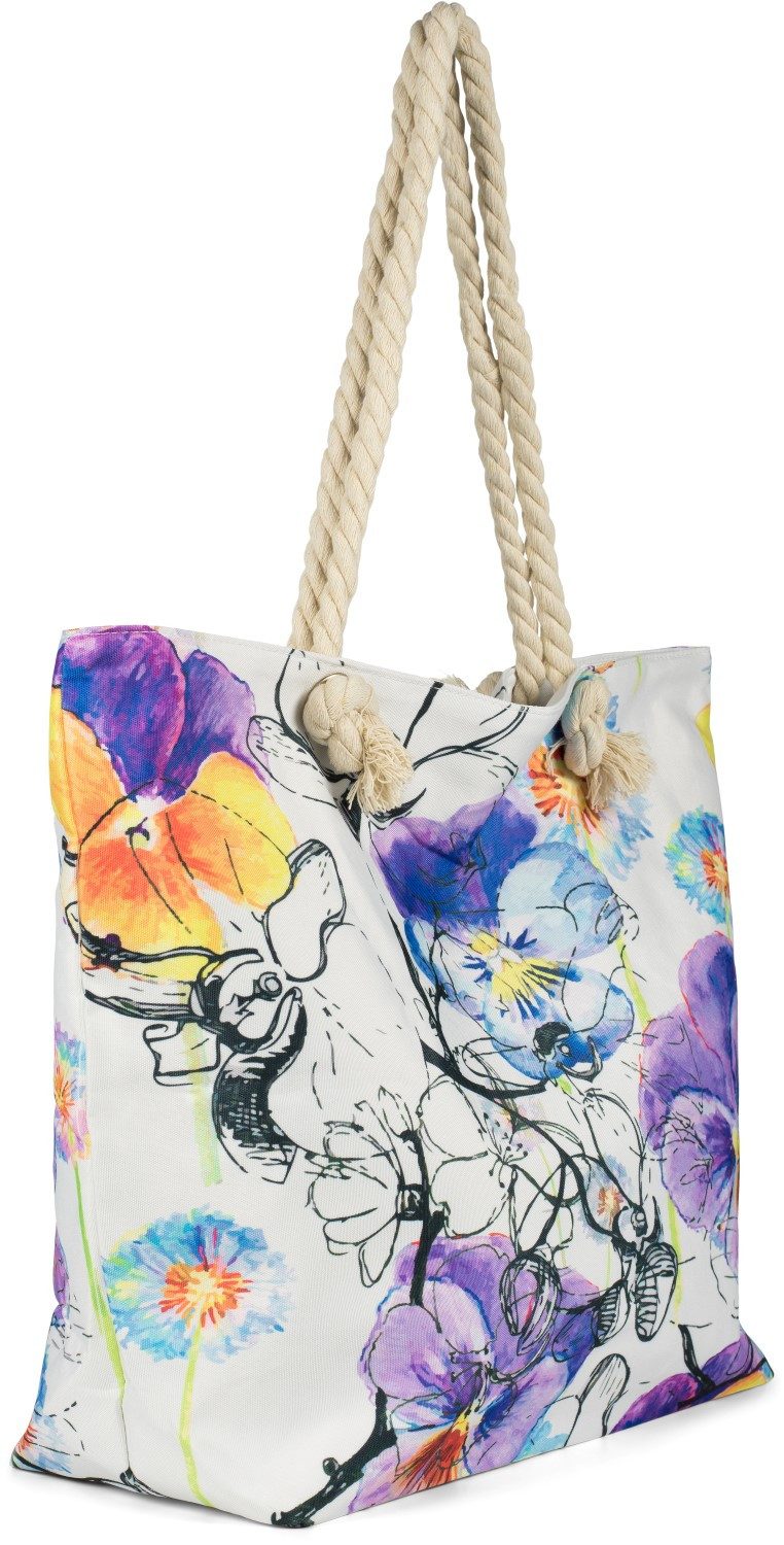 styleBREAKER Strandtasche Strandtasche Veilchen Muster (1-tlg)