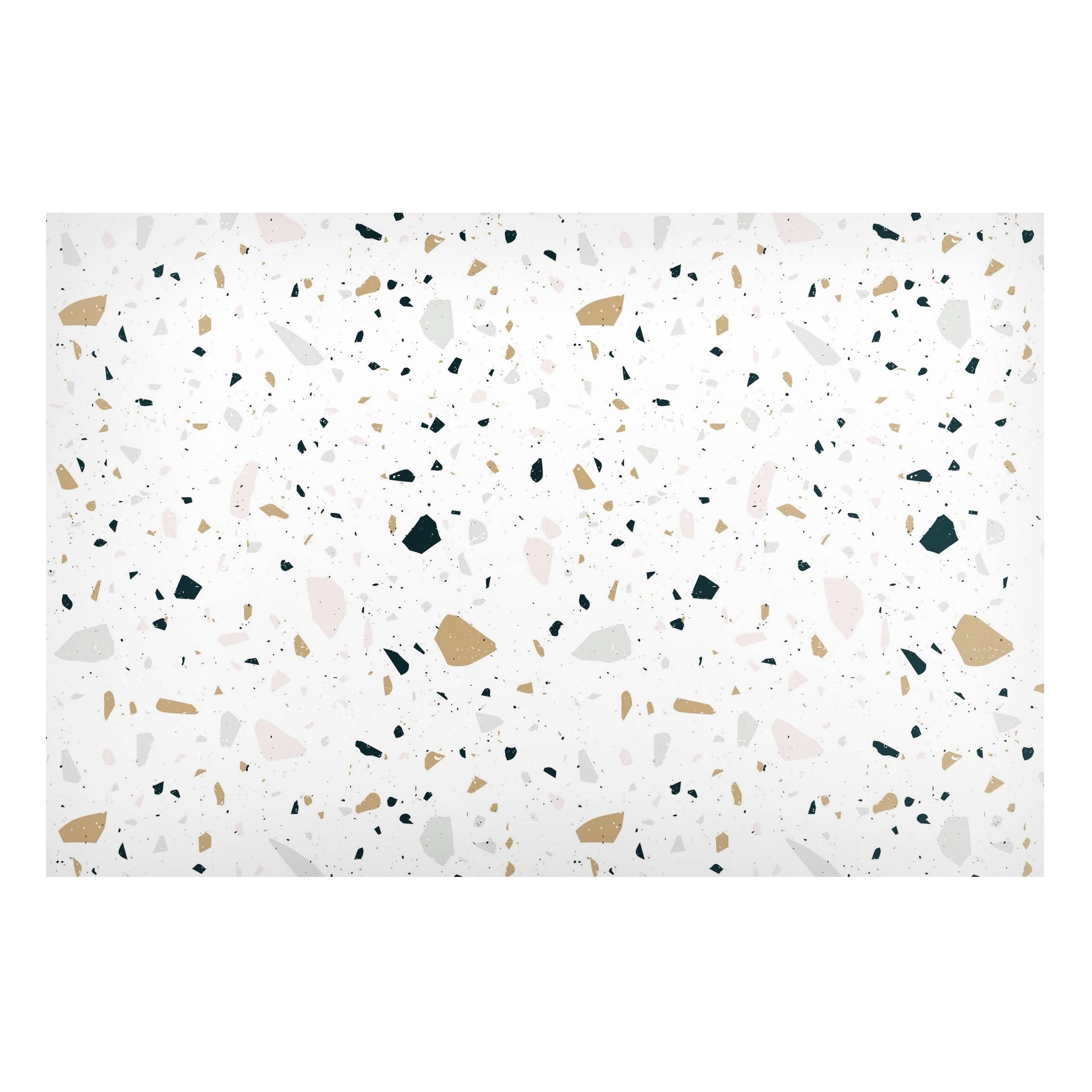 Bilderdepot24 Magnettafel Küche pastell Detailliertes Terrazzo Muster San Remo, (1-tlg., Magnetboard Pinnwand für die Wand - metallische Tafel für Magnete), Magnetwand groß mit Motiv Büro Memoboard magnetisch Querformat