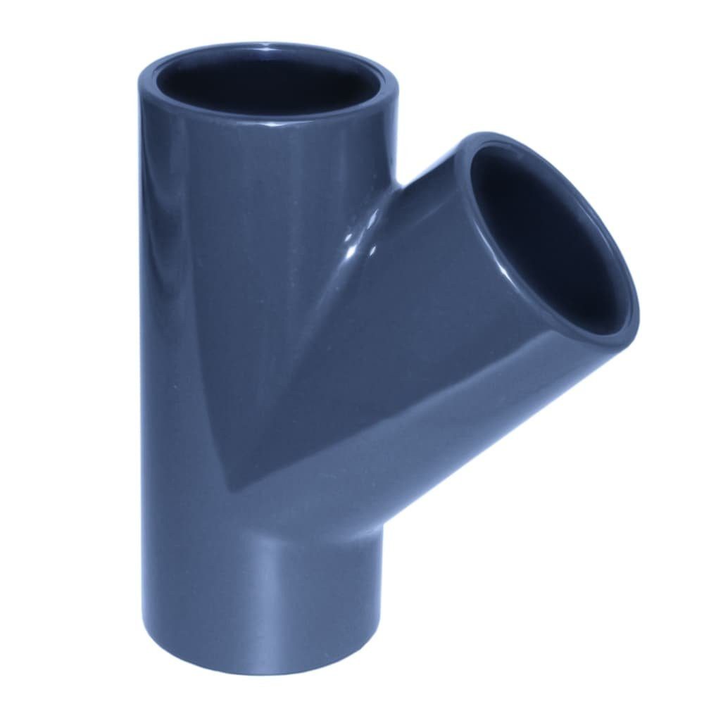 Cepex Rohrverbinder PVC - U 45° T-Stück Muffe 50 mm PN10