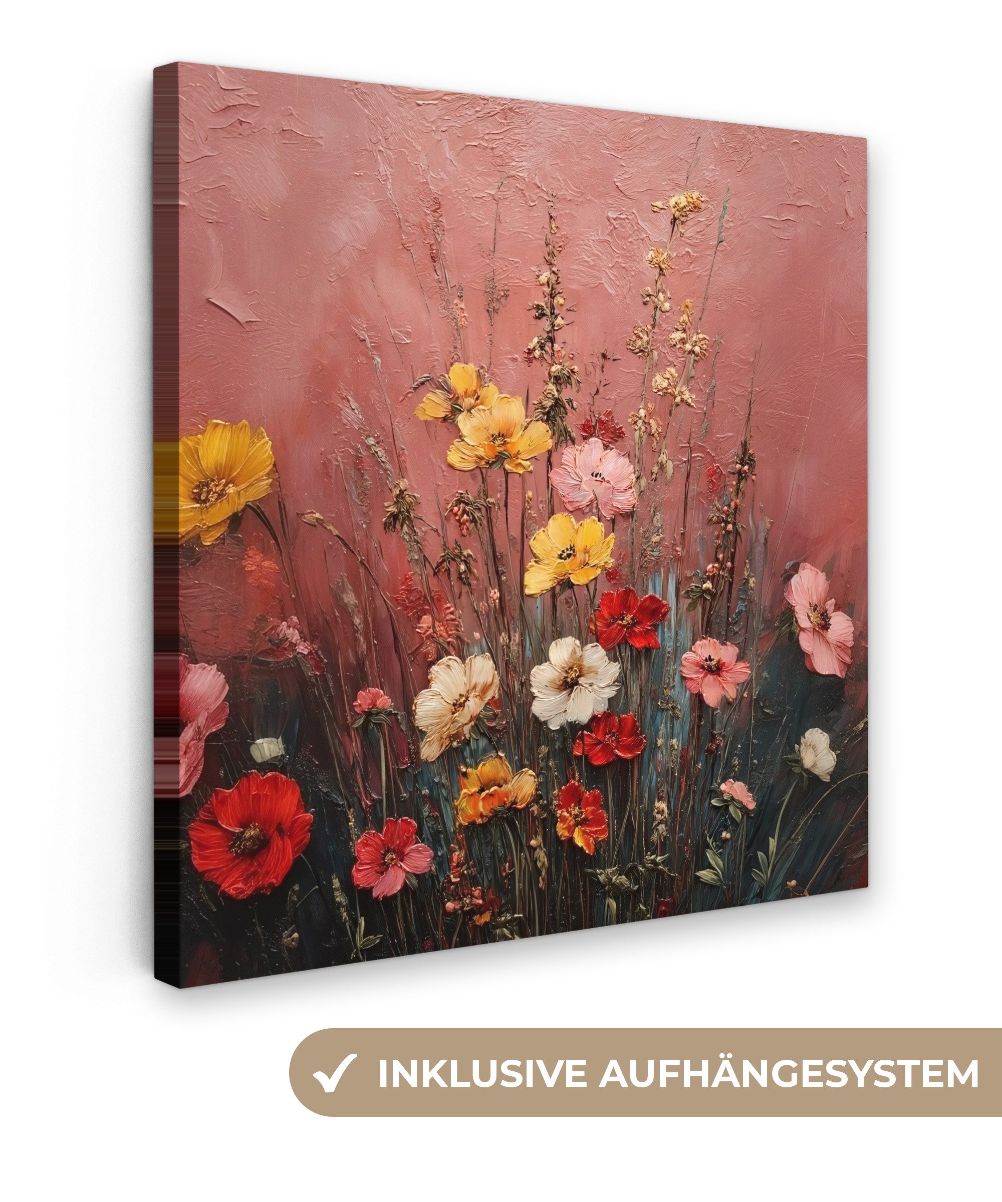 OneMillionCanvasses® Leinwandbild Blumenstrauß - Feine Details - Rosa, Foto günstig online kaufen