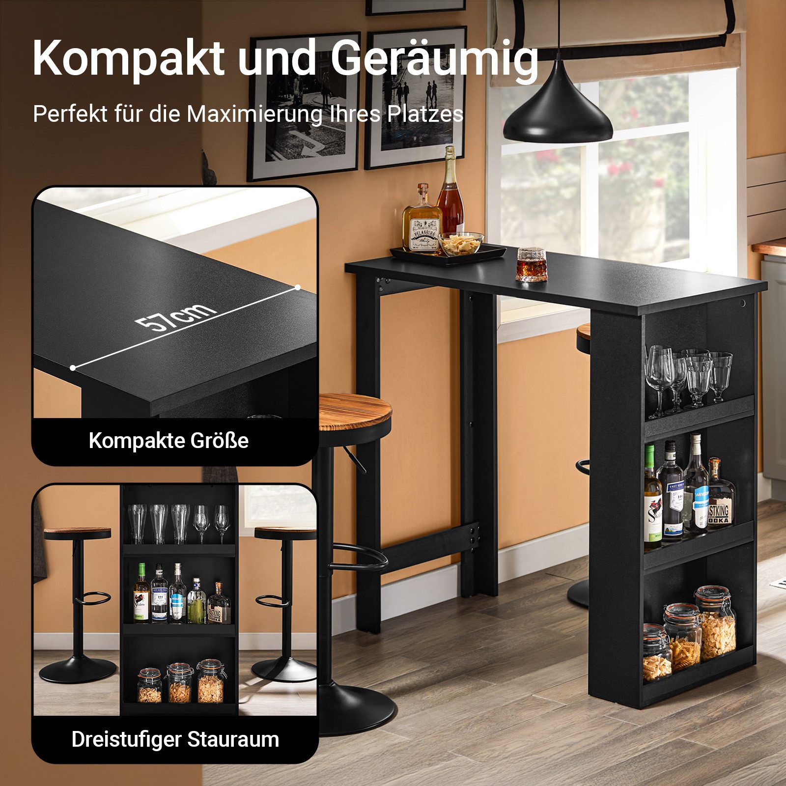 SoBuy Bartisch FWT17, Tresentisch, Küche, Wohnzimmer, günstig online kaufen