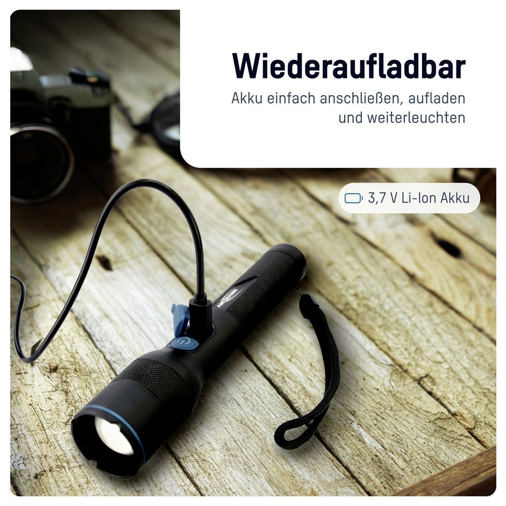 ANSMANN AG Taschenlampe Ansmann LED Taschenlampe Adventure TA1800RF wiederaufladbar SMD LED Ta