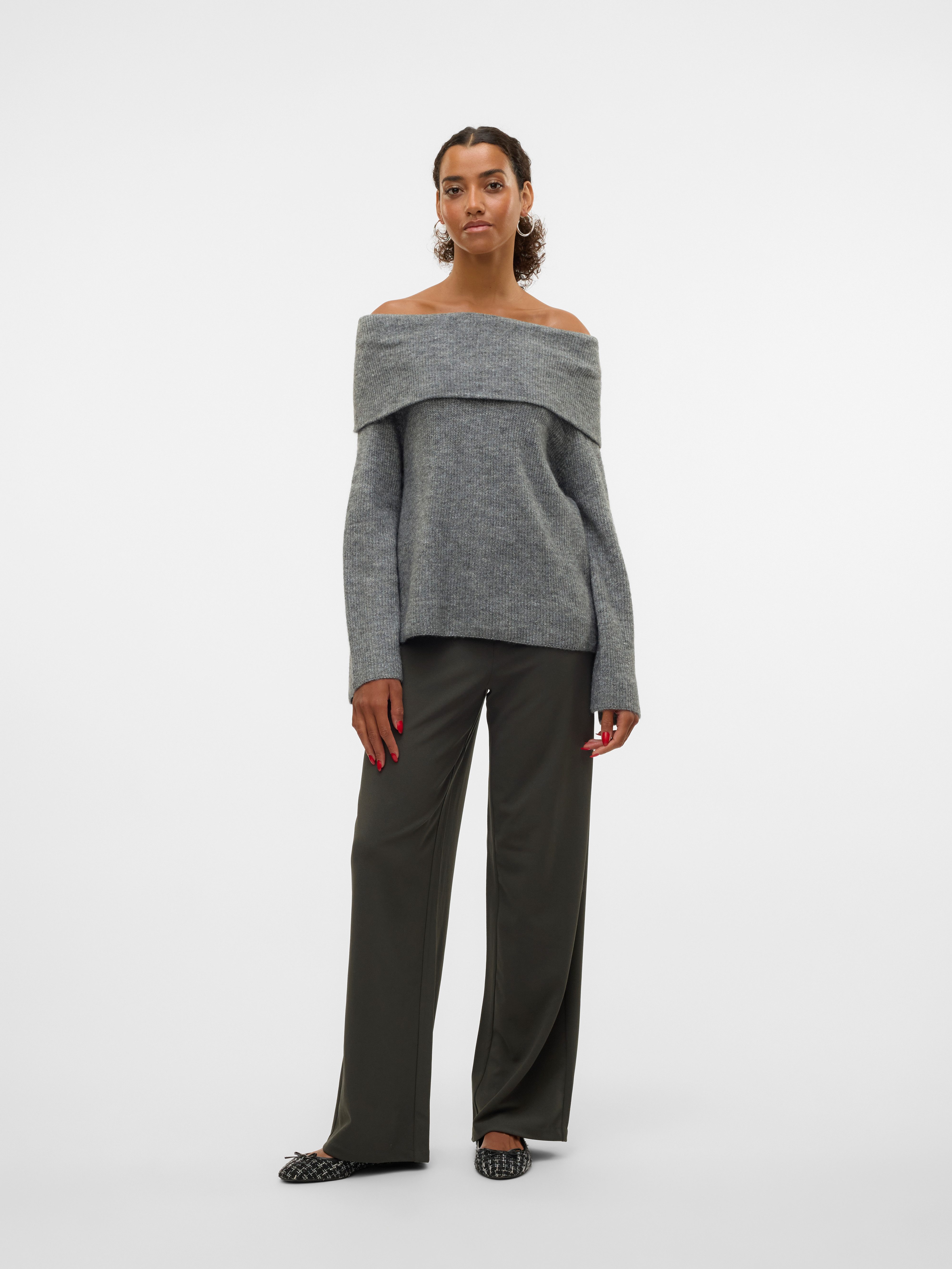 Vero Moda Schlupfhose VMBERLIN ZAMIRA MW WIDE PANT NOOS Materialmix