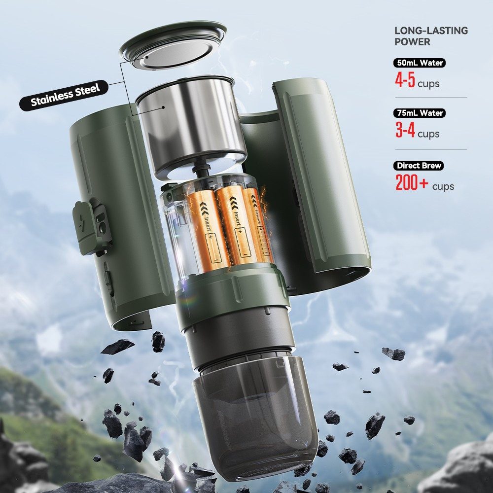 HiBREW Kapselmaschine, 20 Bar Druck, 7500mAh entnehmbarere Batterie