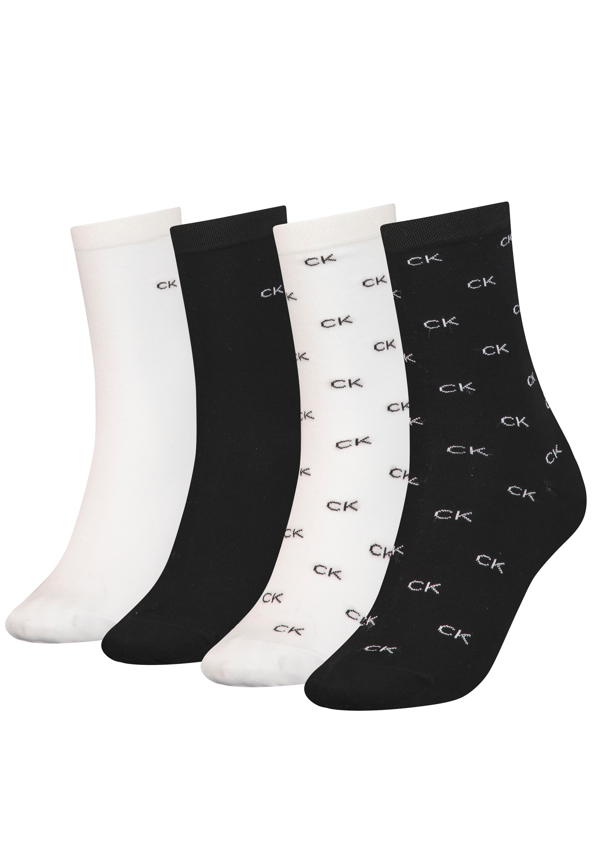 Calvin Klein HOLIDAY 4-Paar) Socken black WOMEN SOCK AOP PACK 4P (Packung, CK combo