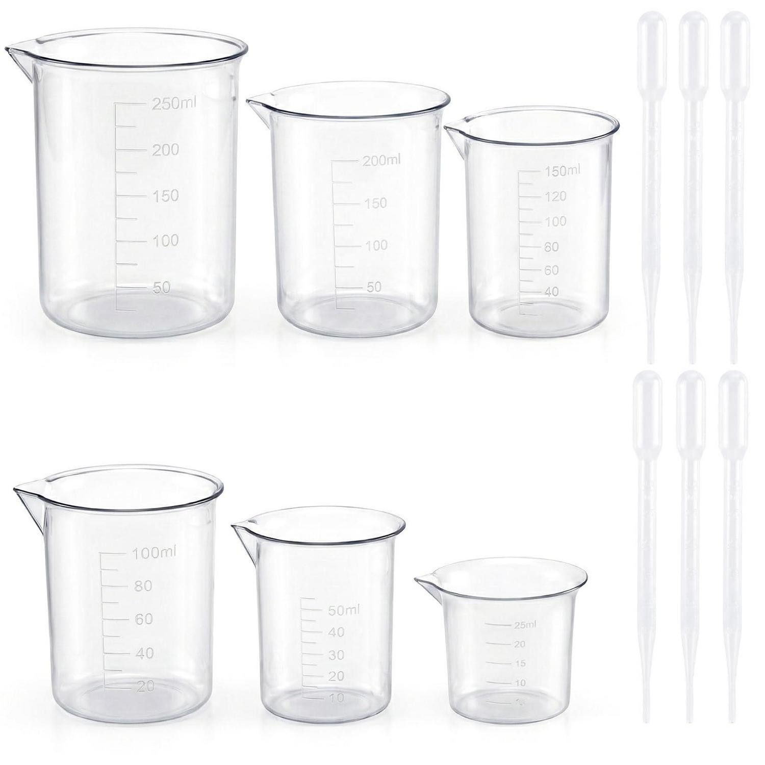 LuxusKollektion Messbecher Messbecher Set 6tlg. mit Pipetten, Kunststoff, (1-St)