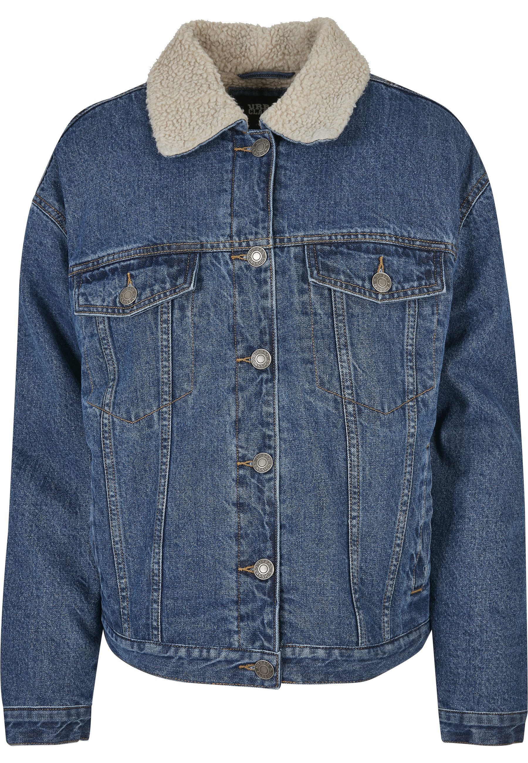 Jeansjacke Urban Classics Damen Ladies Oversized Sherpa Denim Jacket