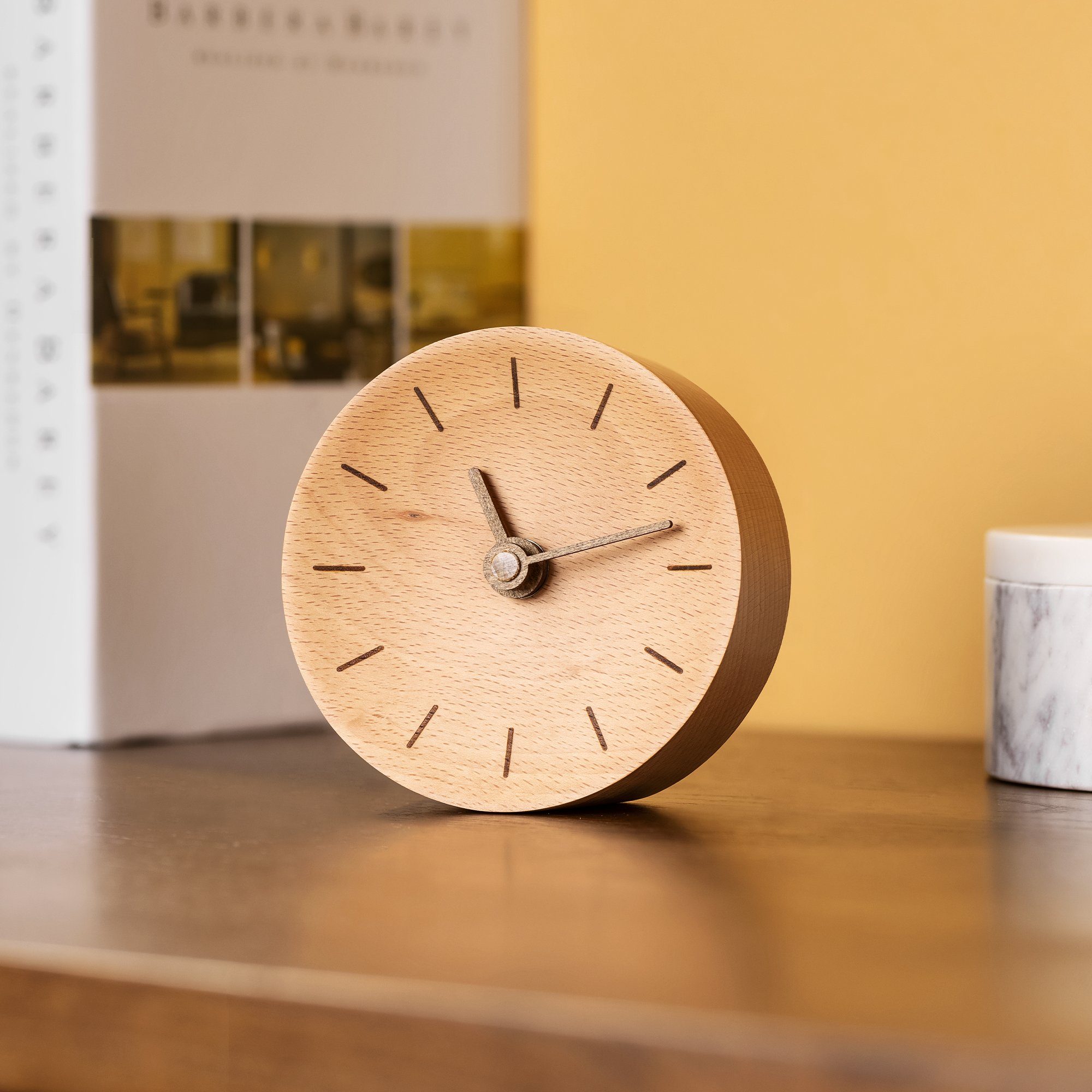 Navaris Tischuhr Holz Tischuhr rund - günstig online kaufen