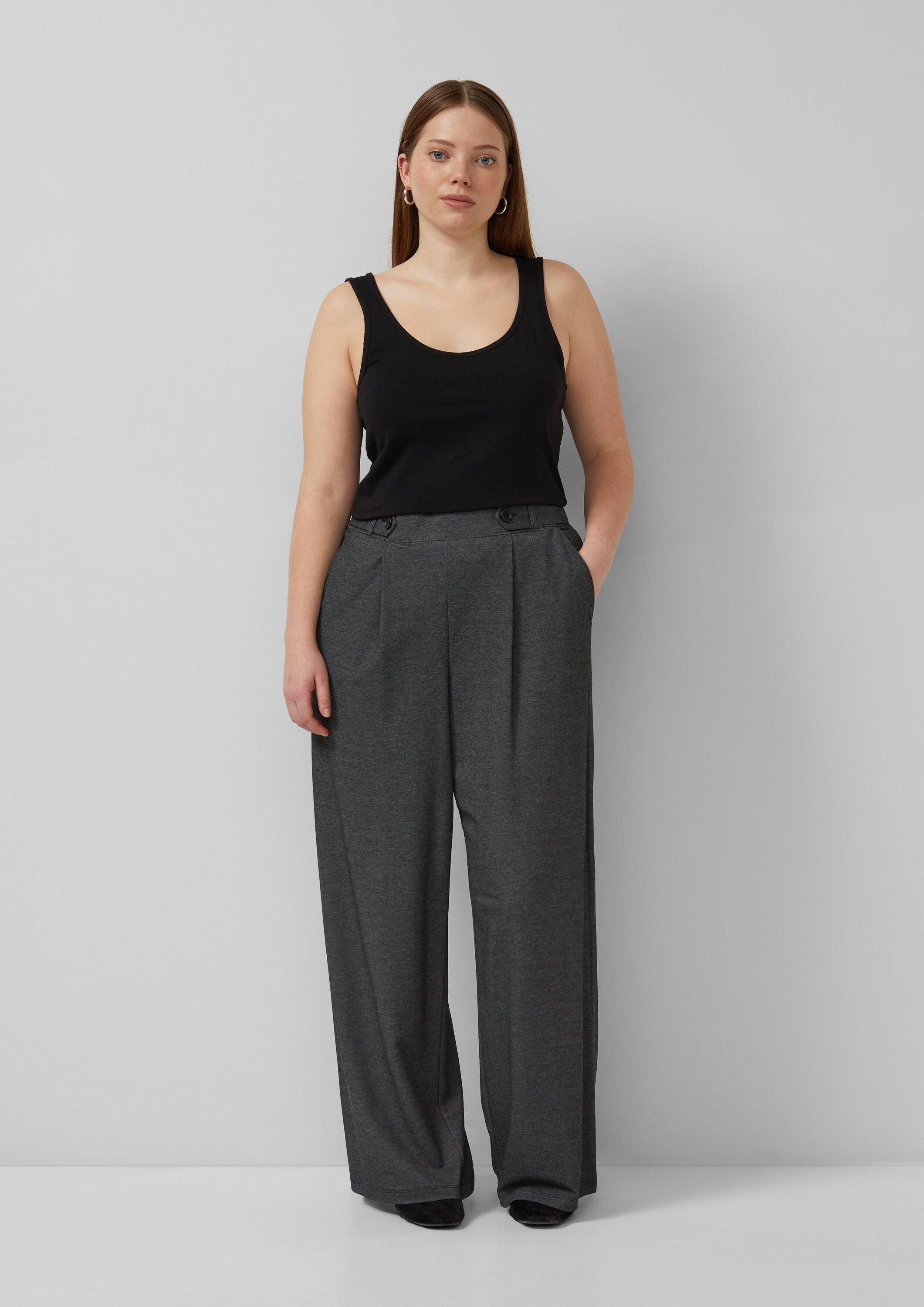 QS Chinos Hose Elastische Wide Leg Hose günstig online kaufen