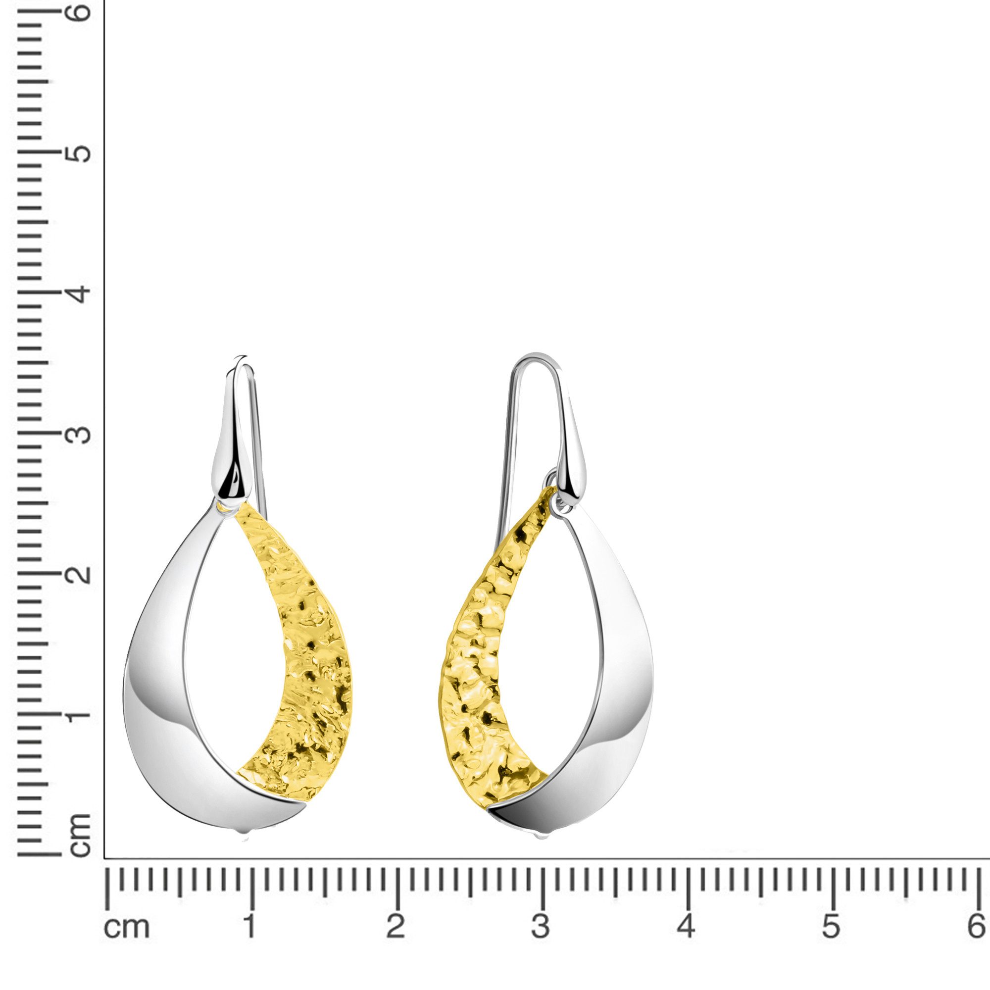 Zeeme Paar Ohrhänger 925/- Sterling Silber bicolor