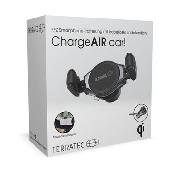 Terratec ChargeAir Car Smartphone-Halterung, (Handy Halterung mit Induktionsladung, Wireless Charging, schwarz)