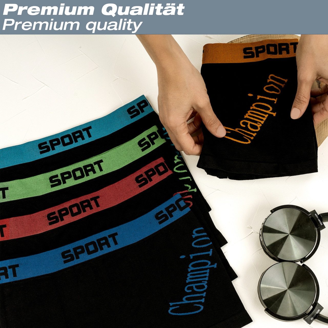 LOREZA Boxershorts 10er Set Jungen Boxershorts - Champion - Bunt (Spar-Packung, 10-St)