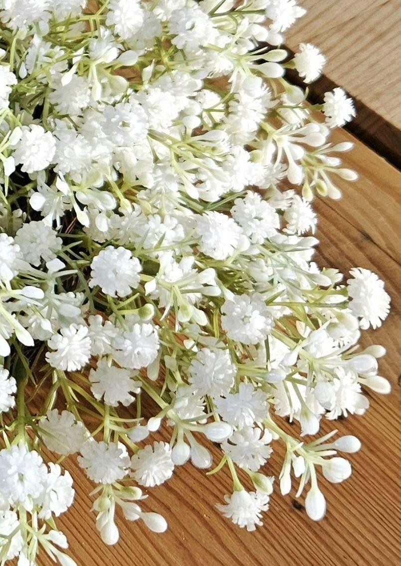 Kunstkranz Dekokranz Schleierkraut Cecilia, Creme-weiß, Ø35cm Schleierkraut, artplants