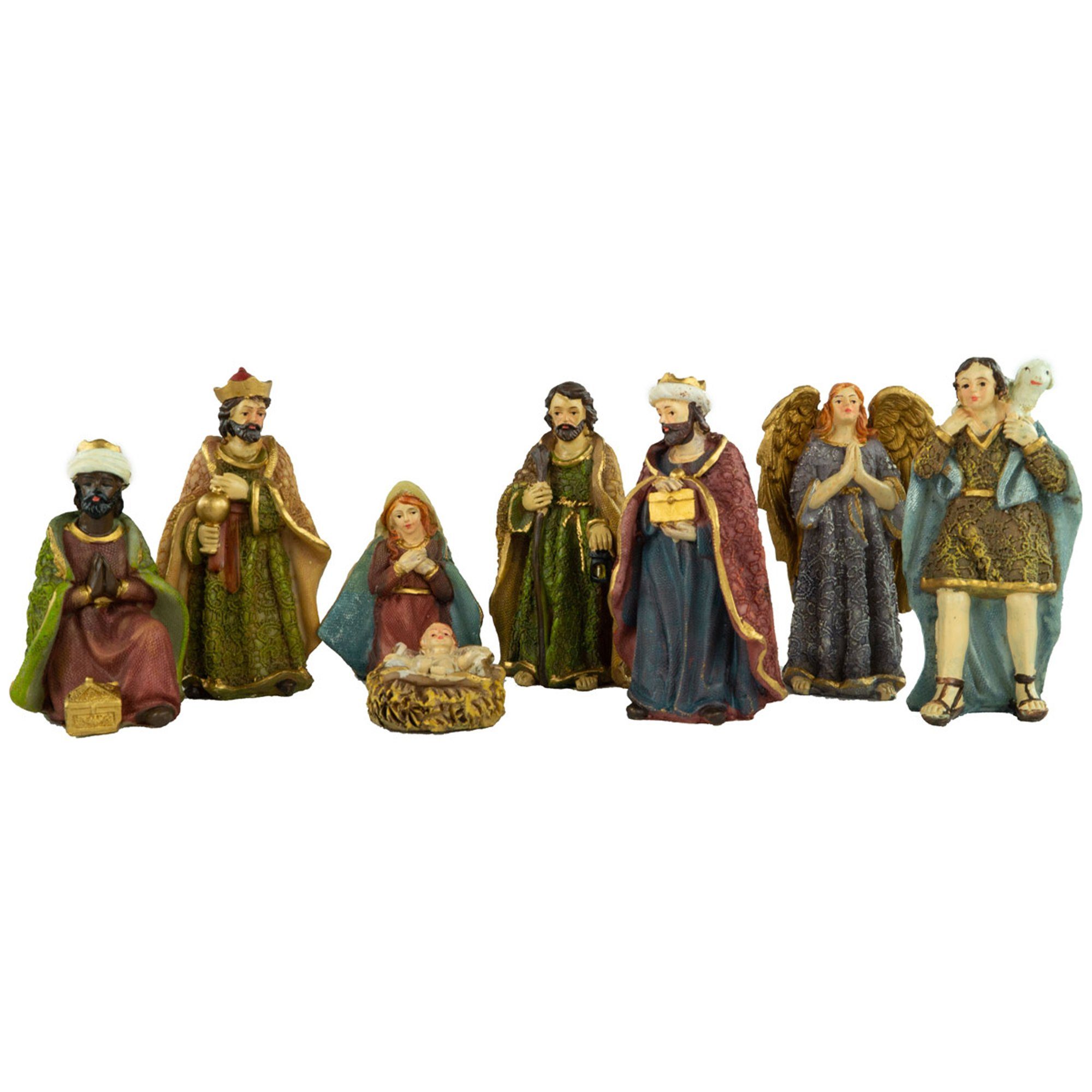 dekoprojekt Krippenfigur Krippenfiguren 12-tlg. K183 (Set, 8 St., 12-tlg), Handbemalung,elegant klassisch