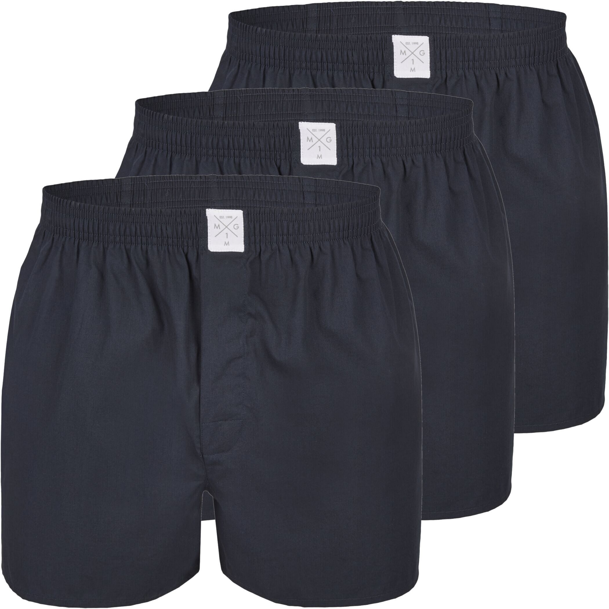 MG-1 Boxershorts MG-1 Herren Boxershorts 3, 6, 9er Pack 100% Baumwolle Marine Schwarz (1-St)