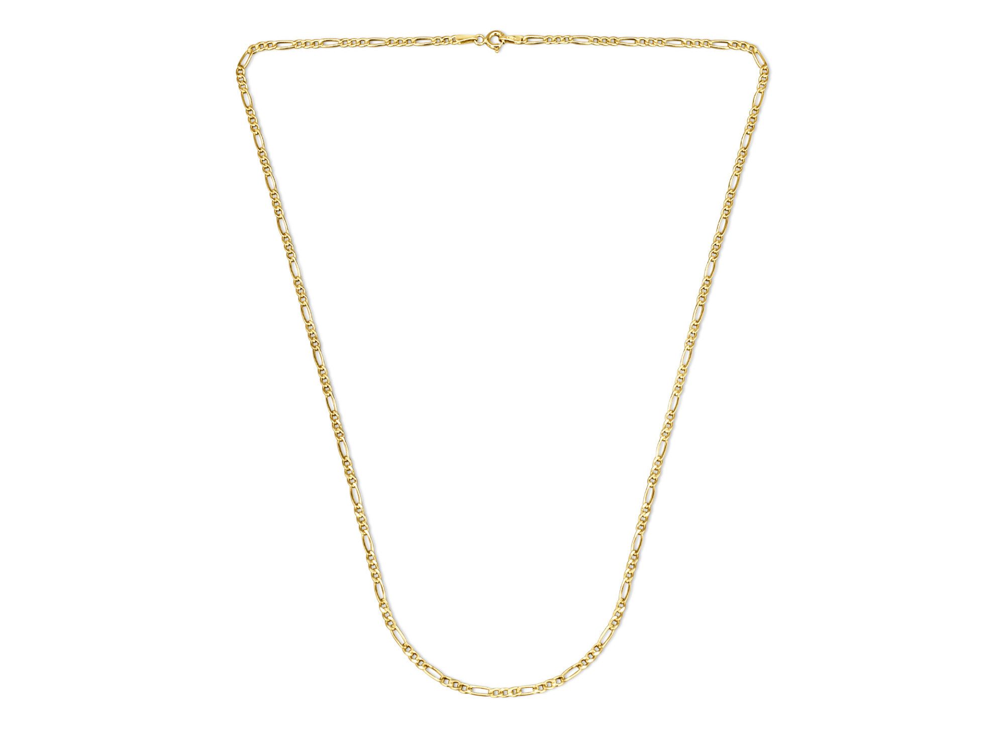 Antares Gold Goldkette Figaro-Kette 14K Gold – 2,35 mm, 50 cm / 60 cm, Hellgold, hochglanzpoliert, stabiler Federringverschluss, edle Schmuckbox