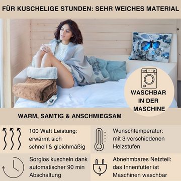 Grafner Fußwärmer Fußwärmer Massage Elektrische Fußheizung Schnellheizung Wärmesack, Stck 1-tlg., 1, 3 Heizstufen, Überhitzungsschutz, automatische Abschaltung