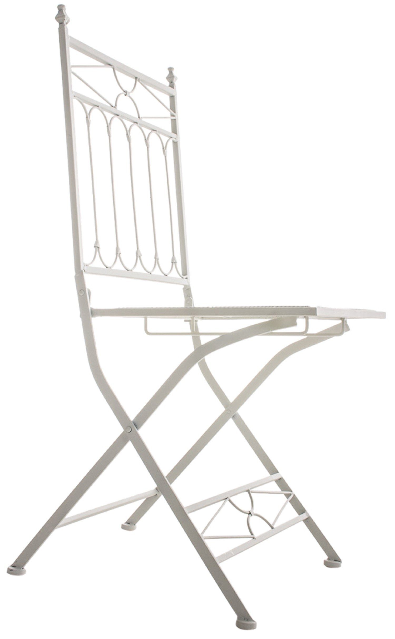 stabiler Klappstühle 2er 40 Asiri Balkonstuhl, Set TPFLiving Metallstuhl - handgefertigtem x - 95cm St), 43 aus 1 Gartenstuhl - Maße (TxBxH): Eisen, (Hochwertiger den Terrassenstuhl weiß x für Farbe: und Garten