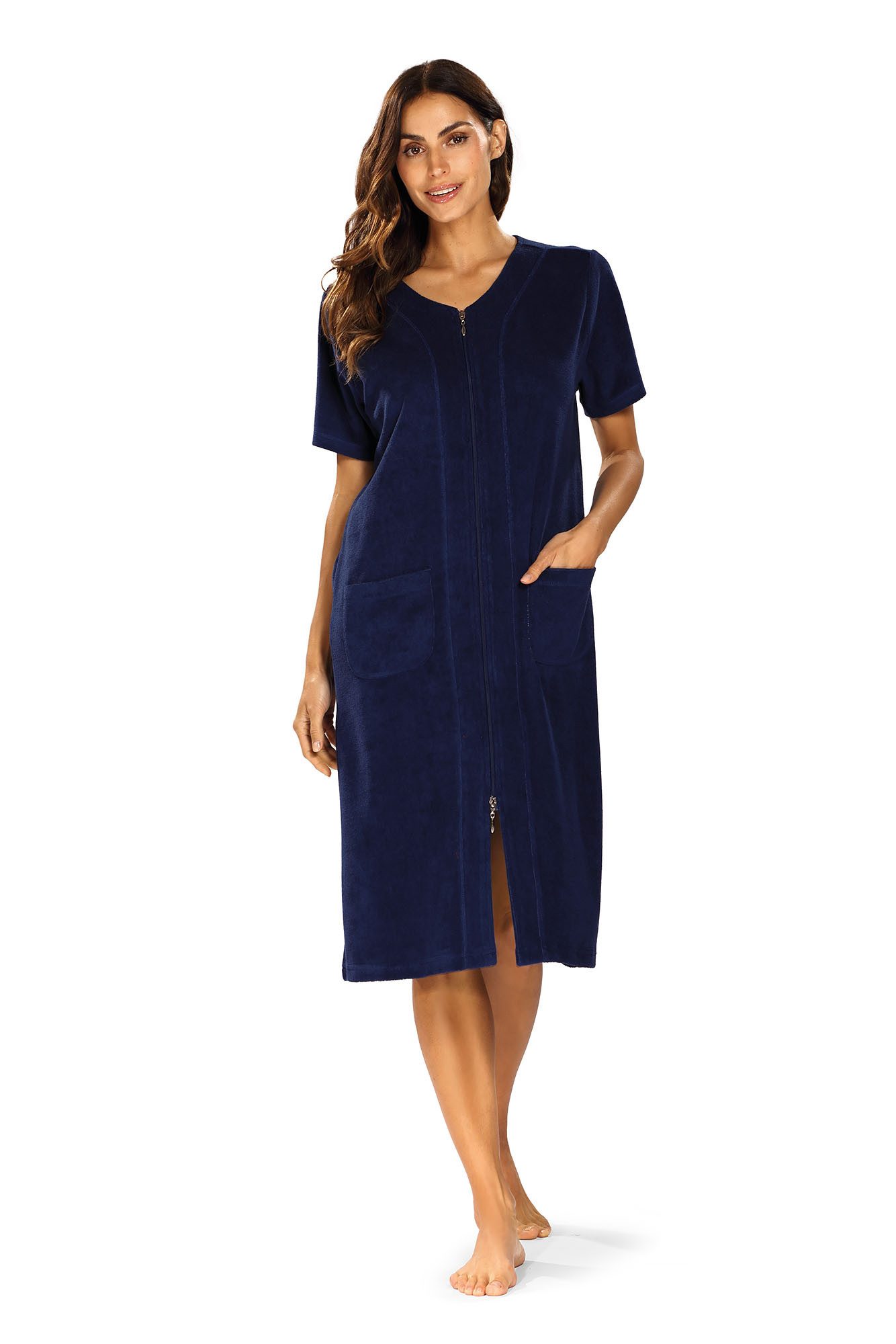 comtessa Strandkleid (Set, 1-tlg., 1-teilig) Damen Sommerkleid Hauskleid 95cm Homewearkleid Baumwolle