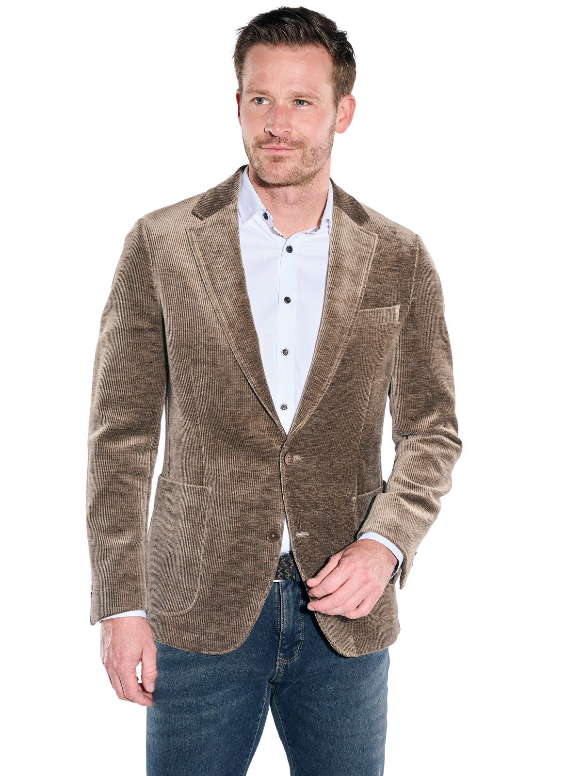 Engbers Sakko Herren Freizeit-Sakko in Cord-Optik, Khaki
