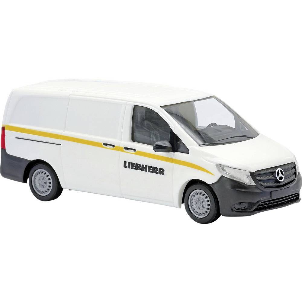 Busch Modelleisenbahn-Straße H0 Bus Modell, Einsatzfahrzeug Modell Mercedes Benz Vito, Liebherr