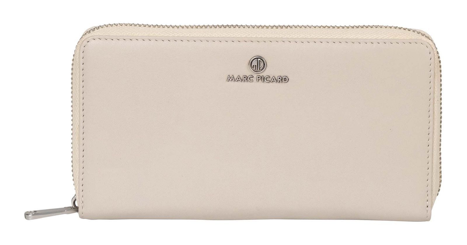 Marc Picard Geldbörse Zip Wallet, aus echtem Lammleder mit RFID-Blocker Schutz