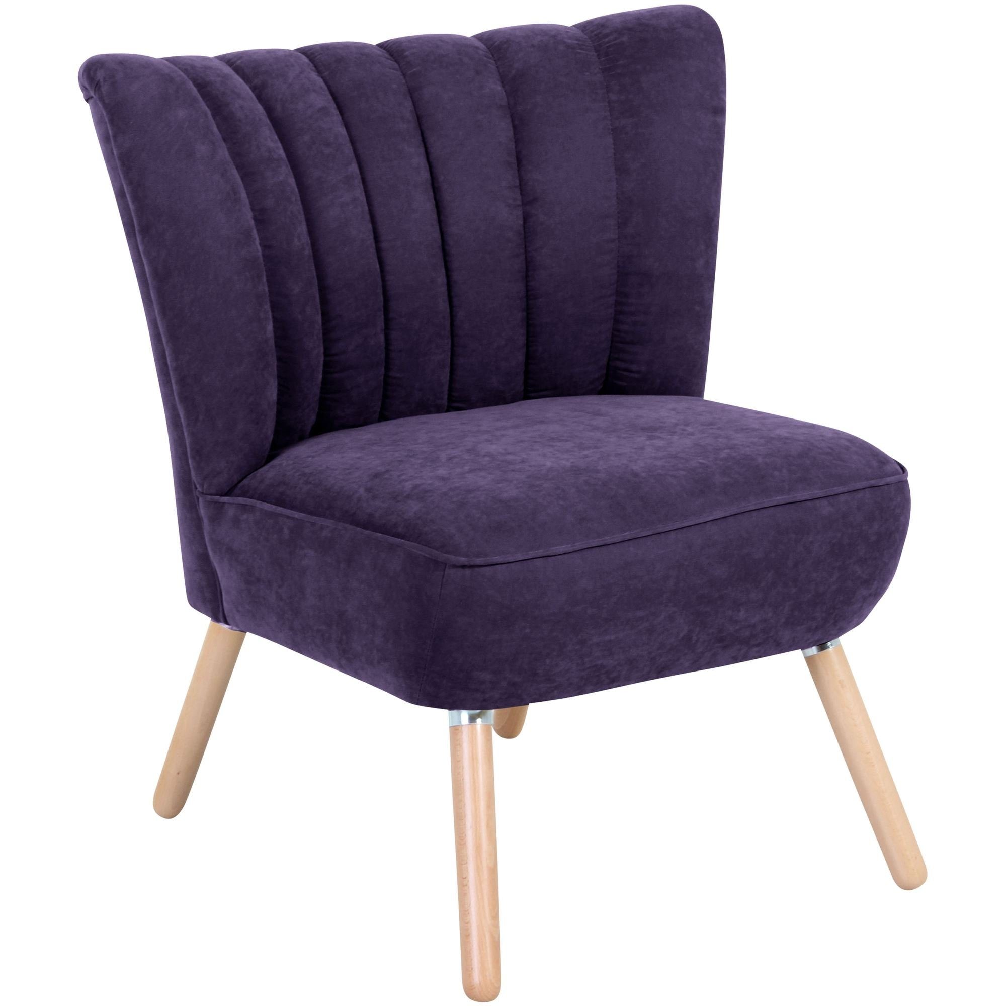 Kadisha Kessel Bezug aufm Sessel 58 natur Buche hochwertig Sessel violett / Versand, 1-St), 21141 (Sparpreis Kostenlosem Velourstoff Sitz verarbeitet,bequemer inkl.