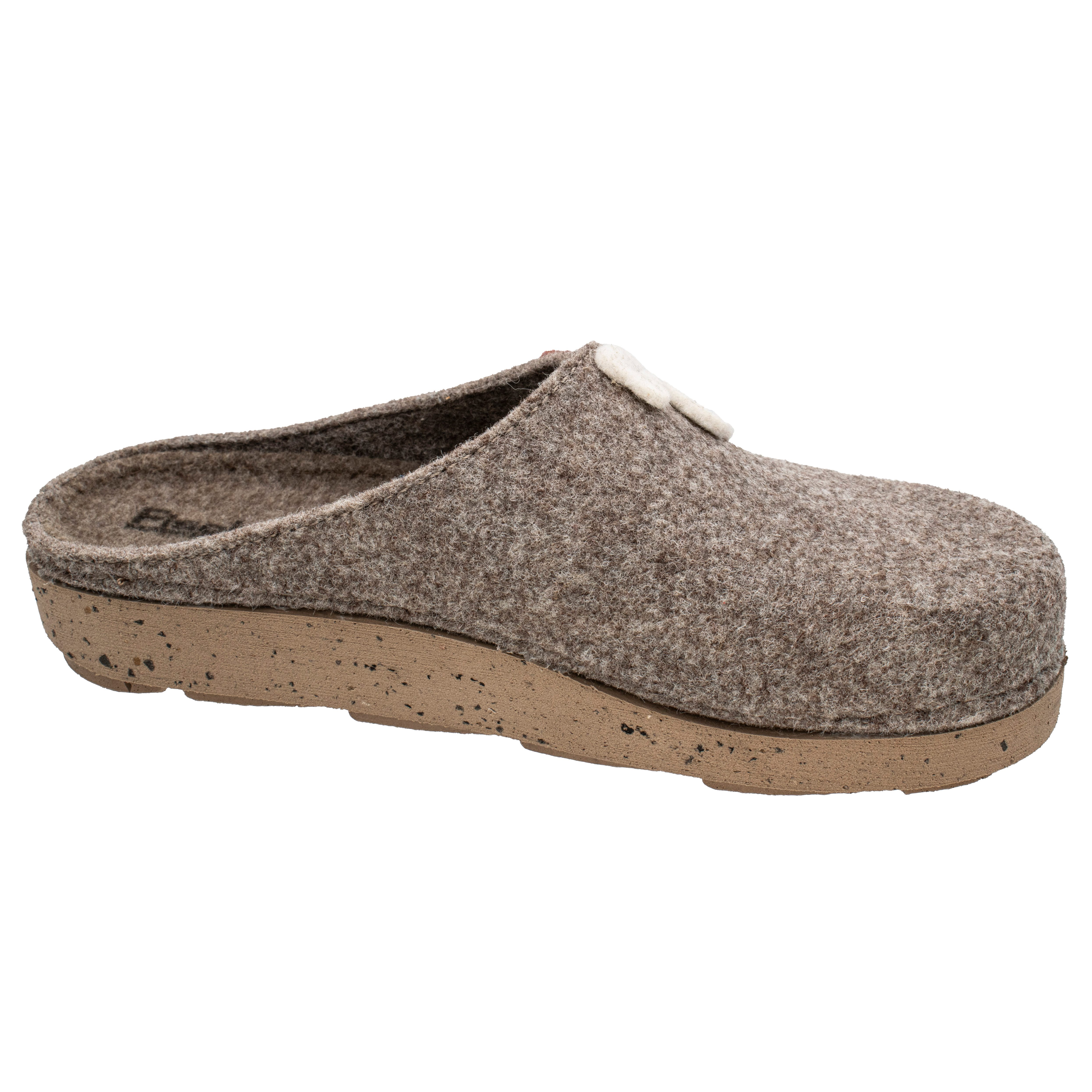 Fischer-Markenschuh Anne Pantoffel aus recyceltem PET Filz, gepolstere Filzsohle, 25mm Absatzhöhe