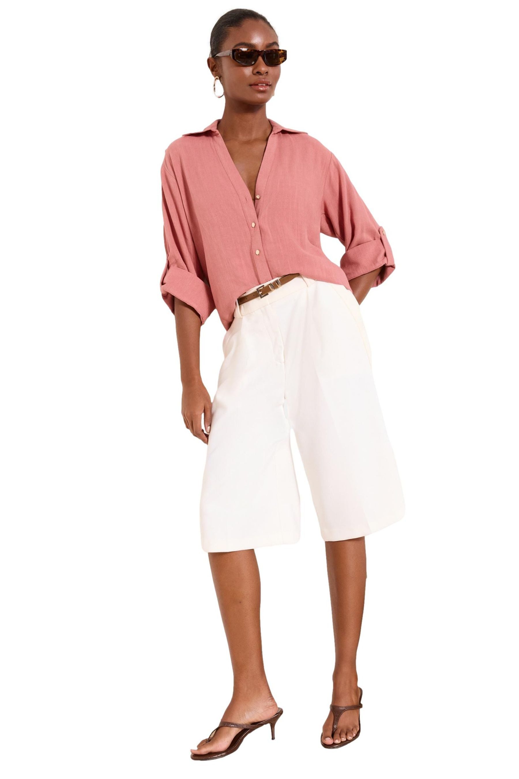 LIPSY Langarmhemd Lipsy Regular Fit Langarmhemd mit Leinenanteil (1-tlg) günstig online kaufen