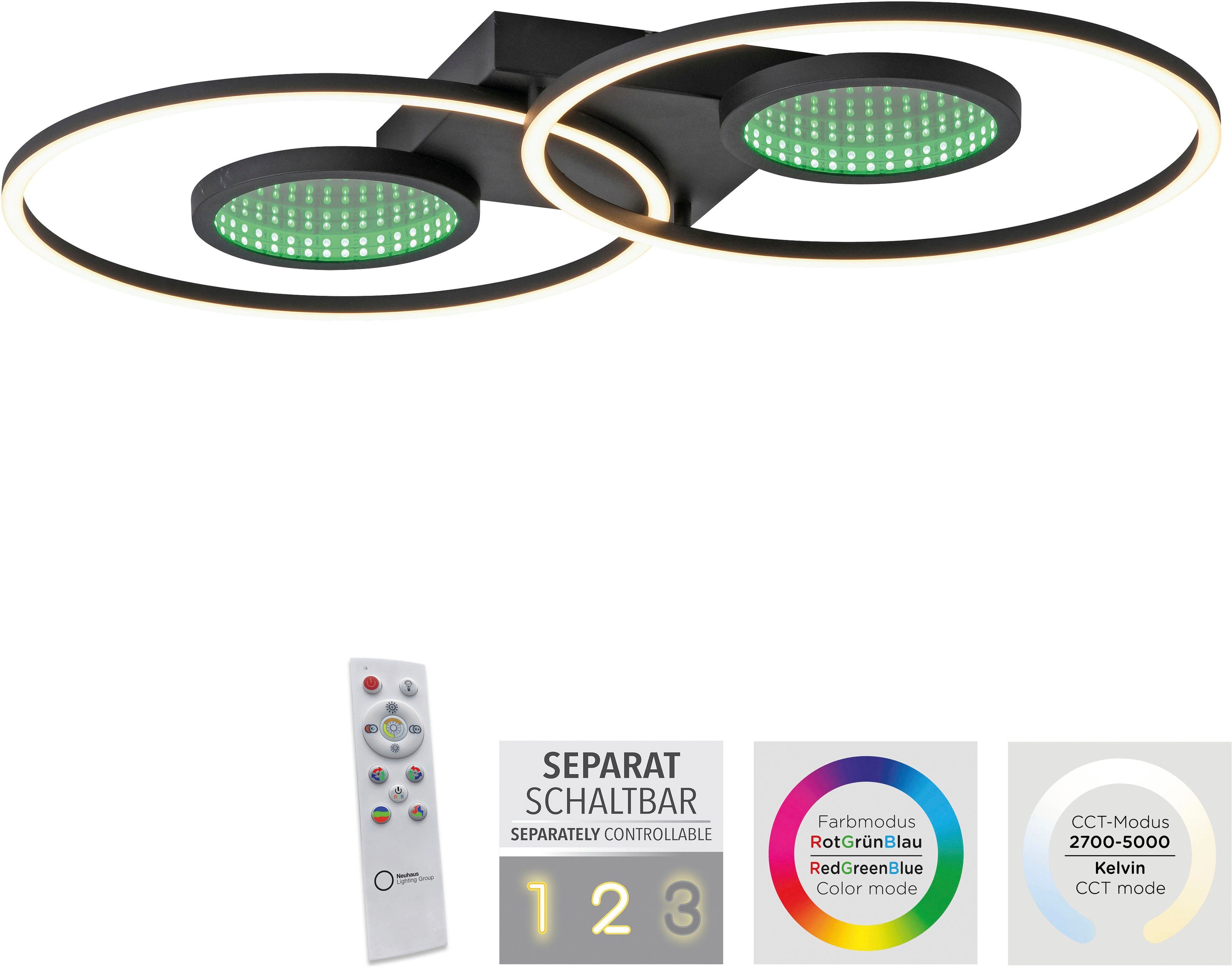 JUST LIGHT Deckenleuchte TUNEL, LED fest günstig online kaufen